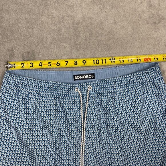 Bonobos Mens Quick-Dry Swim Shorts XL Blue Geometric Pattern - Picture 3 of 7